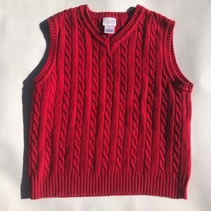 red y2k sweater vest